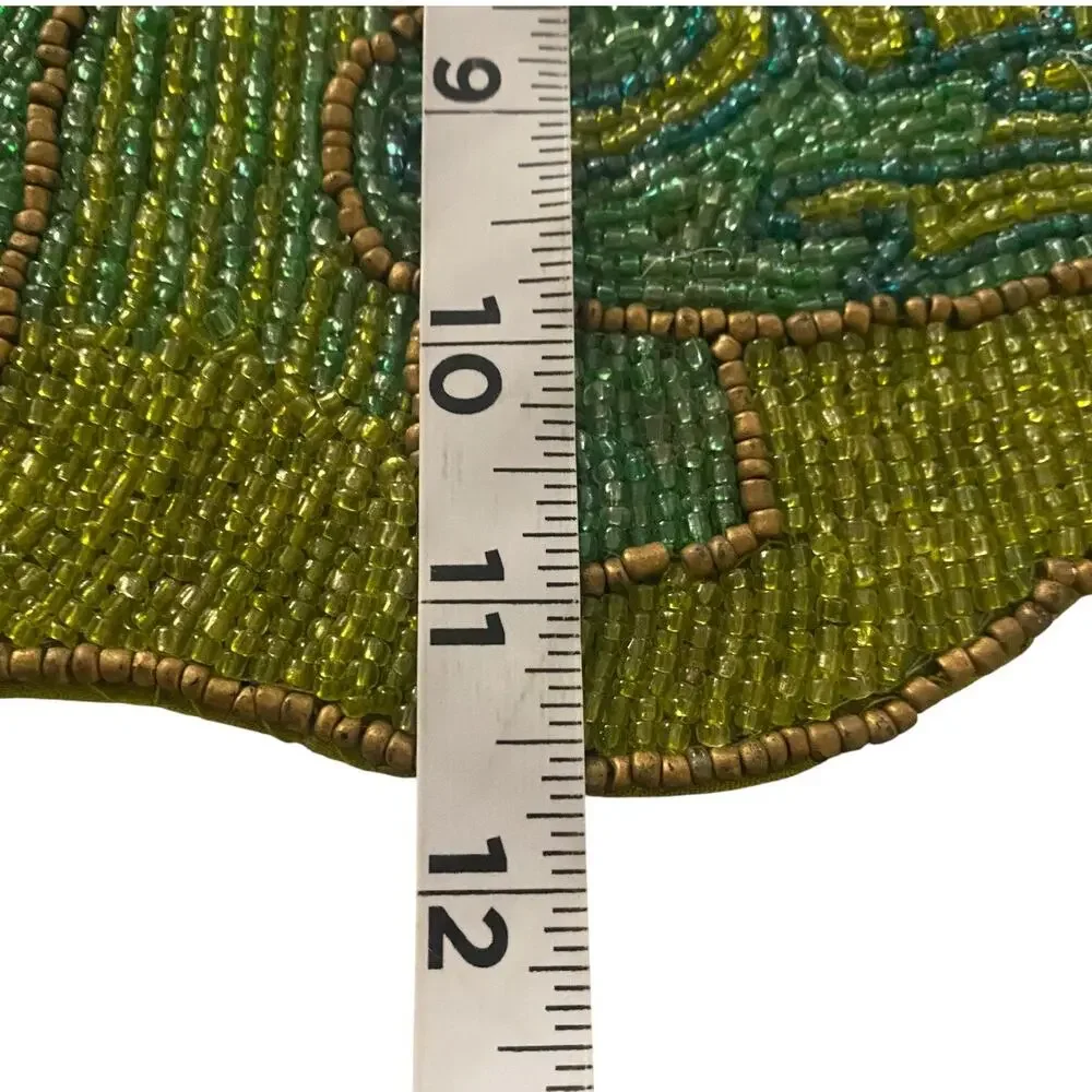 Pier 1 Imports SKU # 2510933 Beaded Palm Leaf Table Runner 100% Cotton 12